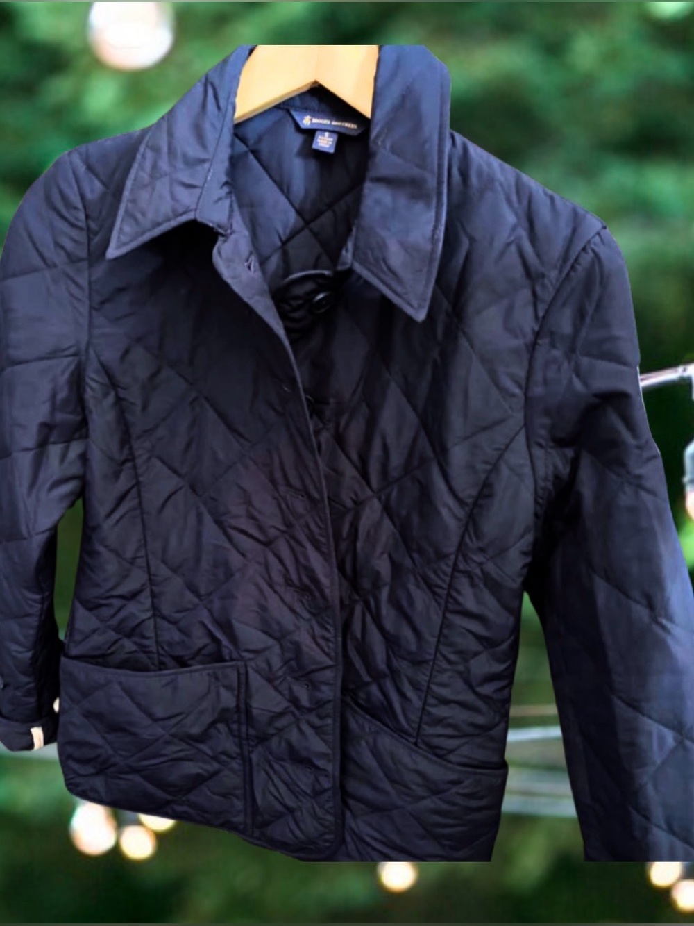Brooks Brothers women's diamond-quilted jacket navy blue size small